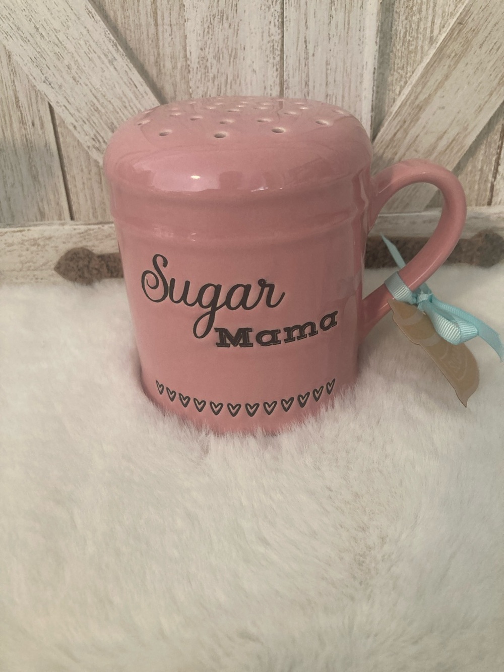 Pink Ceramic Sugar Shaker - Sugar Mama Design